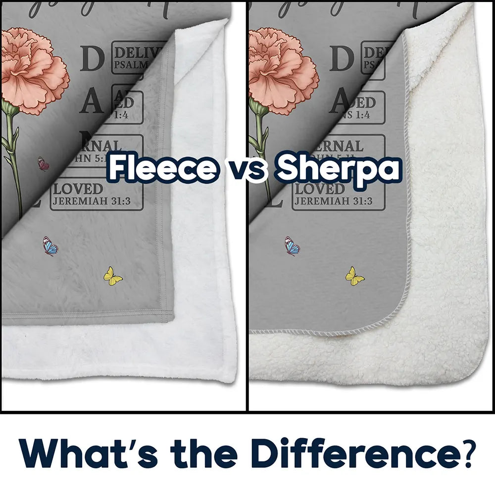 Gift For Yourself, Gift For Women, Happy - God Says I Am Bible Blanket - Personalized Fleece Blanket, Sherpa Blanket