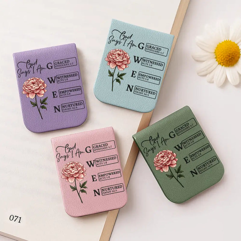 Reading, Gift For Yourself, Happy - God Says I Am Bible Bookmark - Personalized Leather Magnetic Bookmark
