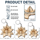 Christian,Gift For Yourself,Gift For Wife,Gift For Girlfriend,Gift For Women,Gift For Aunt,Gift For Mother,Gift For Grandma - God Says I Am Bible Verse Lily Flower - Personalized Wooden Keychain