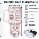 Gift For Yourself, Gift For Women, Happy - God Says I Am Toile De Jouy Flower - Personalized 40oz Tumbler With Straw