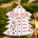 Gift For Yourself, Gift For Women, Christian, Christmas, Love - God Says I Am Toile De Jouy Flower - Personalized Custom Shaped Wooden Ornament