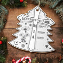 Gift For Yourself, Gift For Women, Christian, Christmas, Love - God Says I Am Toile De Jouy Flower - Personalized Custom Shaped Wooden Ornament