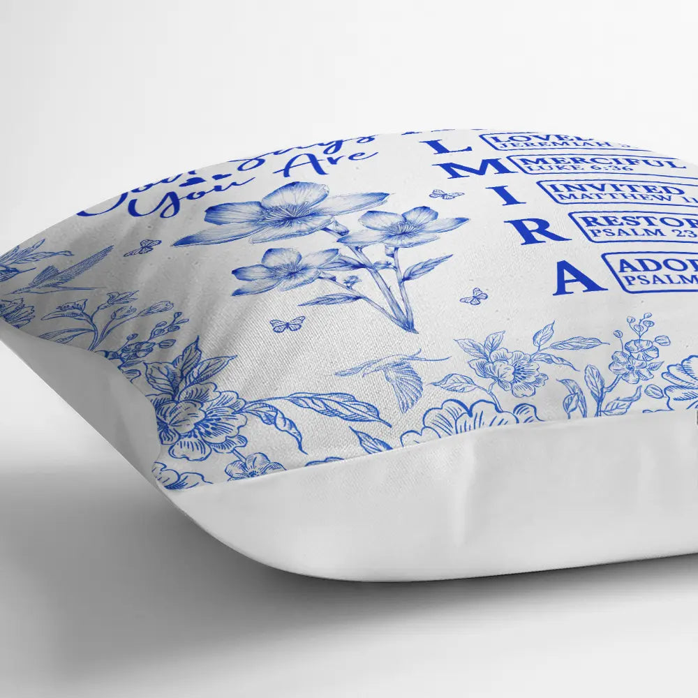Gift For Yourself,Gift For Women,Happy,Christian - God Says I Am Toile De Jouy Flower - Personalized Pillow