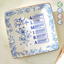 Gift For Yourself,Gift For Women,Happy - God Says I Am Toile De Jouy Flower - Personalized Ring Dish