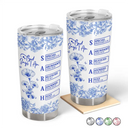 Gift For Yourself,Gift For Women,Happy - God Says I Am Toile De Jouy Flower - Personalized Tumbler