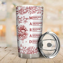 Gift For Yourself,Gift For Women,Happy - God Says I Am Toile De Jouy Flower - Personalized Tumbler