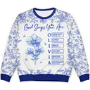 Gift For Yourself,Gift For Women,Christmas,Happy,Christian, Top Market - God Says I Am Toile De Jouy Flower - Personalized Unisex Ugly Sweater