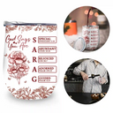 Gift For Yourself,Gift For Women,Happy - God Says I Am Toile De Jouy Flower - Personalized Wine Tumbler