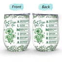 Gift For Yourself,Gift For Women,Happy - God Says I Am Toile De Jouy Flower - Personalized Wine Tumbler