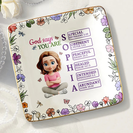 God Says You Are 3D Effect Woman - Personalized Ring Dish