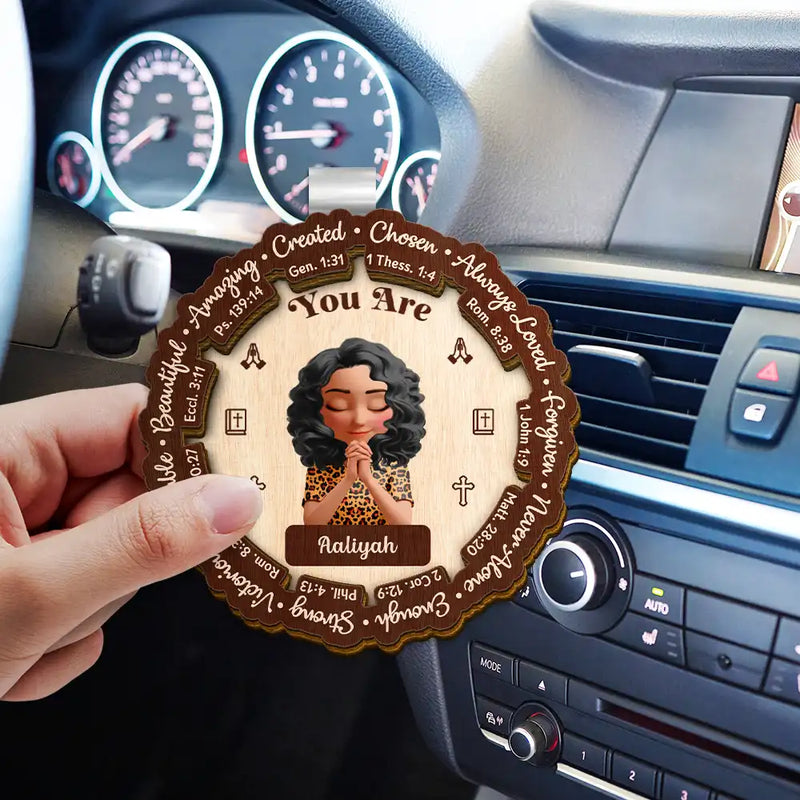 Christian,Gift For Yourself - God Says You Are Bible Affirmations - Personalized Custom Shaped Car Visor Clip