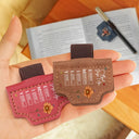 Reading,Gift For Yourself,Gift For Women,Happy - God Says You Are Birth Month Flower - Personalized Magnetic Leather Pen Clip