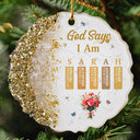 Devoted,Christian,Gift For Yourself,Gift For Women,Custom Letter,Icon - God Says You Are Birth Month Flower - Personalized Resin Ornament