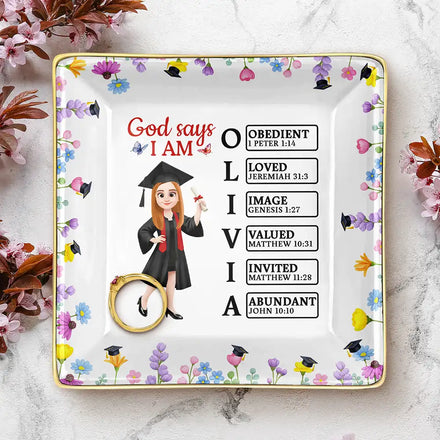 God Says You Are Ready For This Next Chapter - Personalized Ring Dish