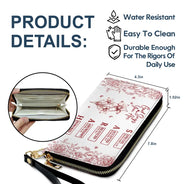 Gift For Mother, Gift For Grandma, Happy - God Says You Are Toile Pattern - Personalized Leather Long Wallet