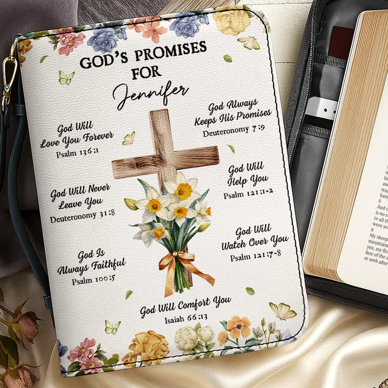 Christmas,Christian,Gift For Yourself - God's Promises Birth Flower Bouquet - Personalized Bible Cover