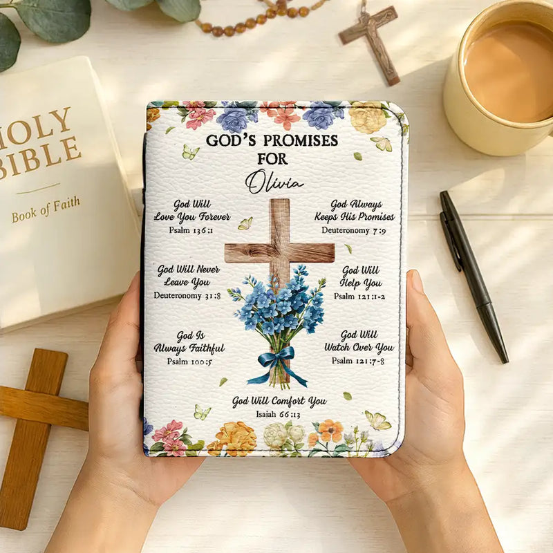 Christmas,Christian,Gift For Yourself - God's Promises Birth Flower Bouquet - Personalized Bible Cover