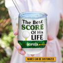 Verre à vin personnalisé pour couple de golfeurs, meilleur score, cadeau pour couple