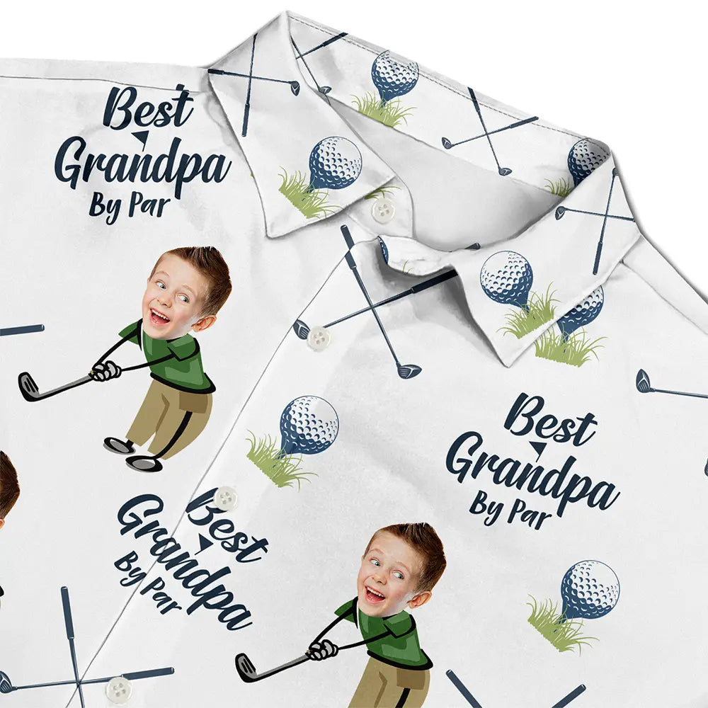 Gift For Father,Sport Dad,Golf,Dad - Children,Dad's Hobby,Happy - Golf Best Dad By Par - Personalized Hawaiian Shirt