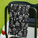 Sport Dad,Golf,Gift For Father,Stick Figure,Non-Eng,Icon,Playful - Golf Dad Best Dad By Par Kid Stick Figures - Personalized Golf Towel