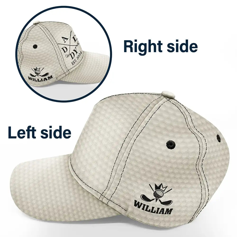 Gift For Father,Gift For Grandpa,Golf,Baseball,Non-Eng,Icon,Proud - Golf Dad Papa Year Crossed Arrows - Personalized Classic Cap