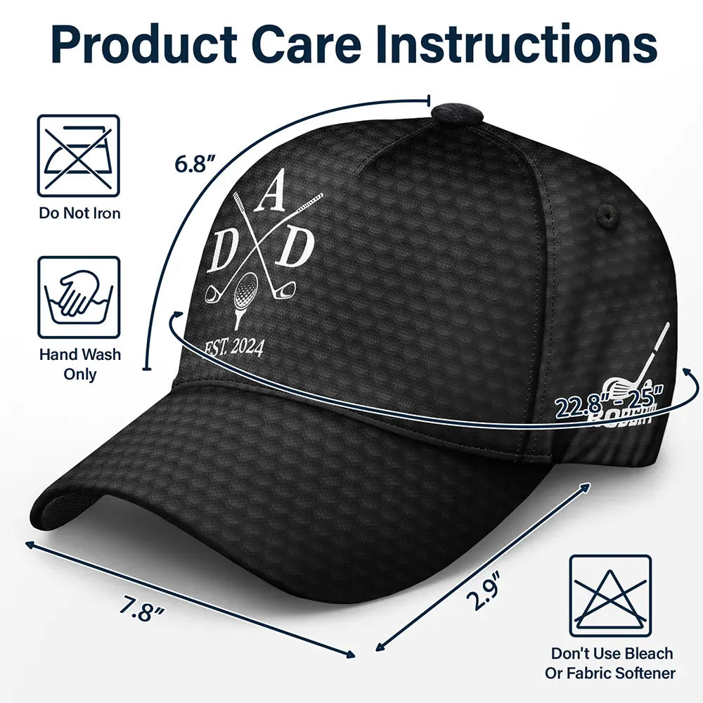 Gift For Father,Gift For Grandpa,Golf,Baseball,Non-Eng,Icon,Proud - Golf Dad Papa Year Crossed Arrows - Personalized Classic Cap