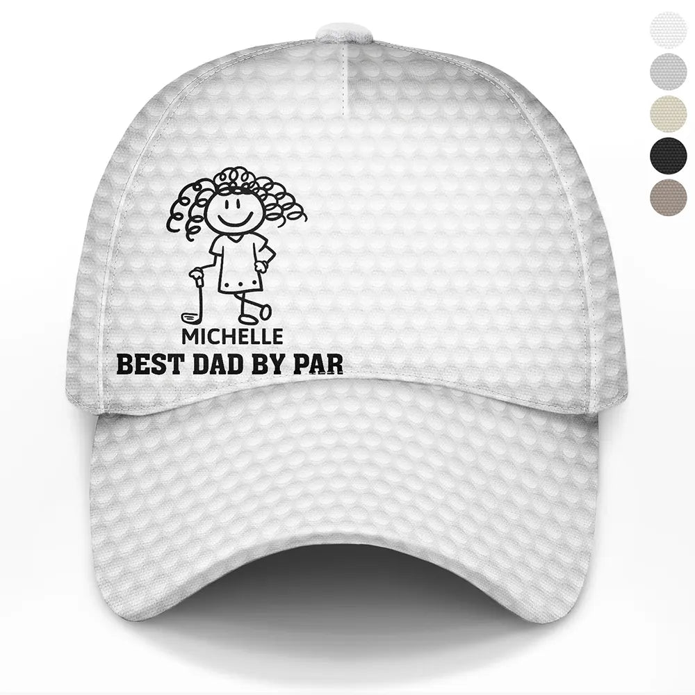 Gift For Grandpa,Gift For Father,Golf,Non-Eng,Icon,Proud - Golf Stick Figure Best Dad Grandpa By Par - Personalized Classic Cap