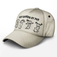 Gift For Grandpa,Gift For Father,Golf,Non-Eng,Icon,Proud - Golf Stick Figure Best Dad Grandpa By Par - Personalized Classic Cap