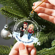 Gift For Bestie, Happy, Christmas, Gift For Sisters - Good Friends Are Like Snowflakes - Personalized Snowflakes Shaped Glass Ornament