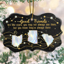 Gift For Sisters,Gift For Bestie,Love,Long Distance - Good Friends Are Like Stars 3D Nacre Effect - Personalized Medallion Ceramic Ornament