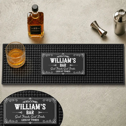 Good Friends Good Drinks Great Times - Personalized Bar Mat
