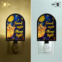 Christmas,Cat Mom,Cat Dad,Funny,Cat Lovers - Good Night Sleep Tight Peeking Cat - Personalized Plug-in Night Light