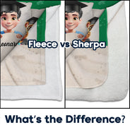 Graduation,Dad,Children,Mom,Gift For Sibling,Gift For Bestie - Graduated Can I Go Back To Bed Now - Personalized Fleece Blanket, Sherpa Blanket