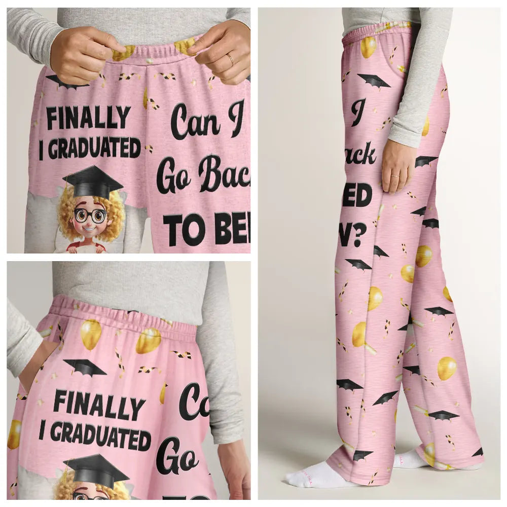 Graduation, Dad - Children, Mom - Children, Gift For Sibling, Gift For Bestie, Happy - Graduated Can I Go Back To Bed Now - Personalized Sweatpants