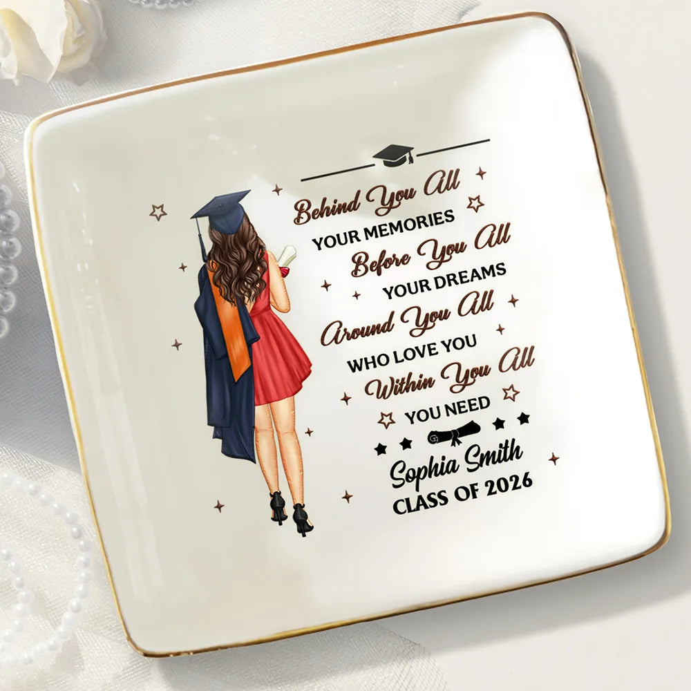 Graduation Behind You All Your Memories - Personalized Ring Dish