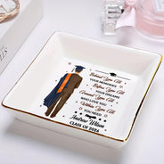 Graduation,Dad - Children,Mom - Children,Gift For Sibling,Gift For Bestie,Happy - Graduation Behind You All Your Memories - Personalized Ring Dish