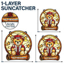 Graduation,Gift For Kids,Gift For Daughter,Gift For Son,Gift For Sibling,Gift For Sisters,Gift For Brothers,Gift For Bestie,Happy,Icon - Graduation Bear - Personalized Window Hanging Suncatcher Ornament