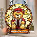 Graduation,Gift For Kids,Gift For Daughter,Gift For Son,Gift For Sibling,Gift For Sisters,Gift For Brothers,Gift For Bestie,Happy,Icon - Graduation Bear - Personalized Window Hanging Suncatcher Ornament