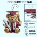 Graduation Bear 3D Effect - Personalized Acrylic Car Hanger
