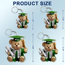 Graduation,Happy - Graduation Bear 3D Effect - Personalized Acrylic Keychain