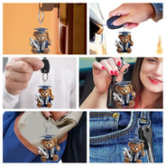 Graduation,Happy - Graduation Bear 3D Effect - Personalized Acrylic Keychain