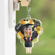 Graduation - Graduation Celebration Balloons Cute 3D Effect - Personalized Acrylic Keychain
