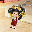 Graduation,Happy - Graduation Celebration Balloons Cute Flat Art - Personalized Acrylic Keychain