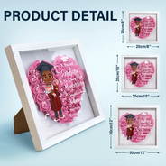 Graduation - Graduation Celebration The Beauty Of The Future - Personalized Flower Shadow Box
