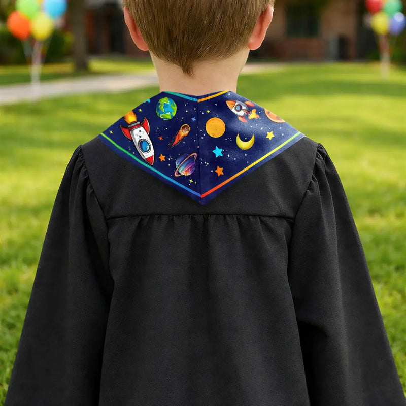 Graduation,Happy,Gift For Kids,Vector - Graduation Kid Dinosaur Unicorn - Personalized Kid Graduation Stole
