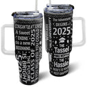 Graduation The Adventure Begins - Personalized 40oz Tumbler With Straw