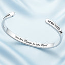 Memorial,Graduation,Sad,Gift For Yourself,Family,Icon - Graduation Walking Beside You Memorial - Personalized Bangle Bracelet Cuff