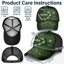 Gift For Father,Gift For Grandpa,Grandpa - Grandkids,Dad - Children,Happy - Grandad Dad Mum Kids Handprints - Personalised Trucker Cap