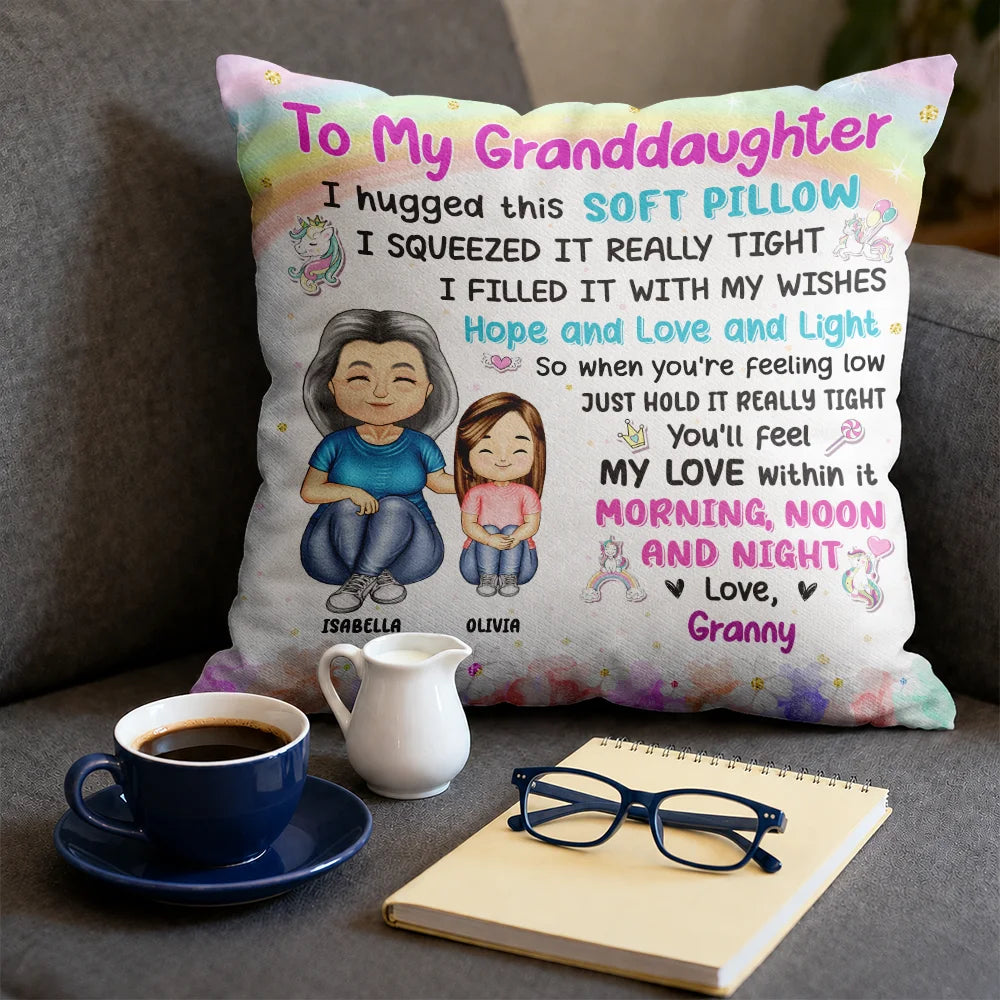 Grandma Mother Hugged This Soft Pillow - Gift For Granddaughter, Grandson, Kids - Personalized Pillow