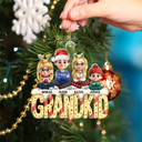 Gift For Grandpa,Gift For Grandma,Gift For Grandparents,Happy,Parents,Christmas - Grandkids Christmas Tree Cake 3D Effect - Personalized Custom Shaped Acrylic Ornament